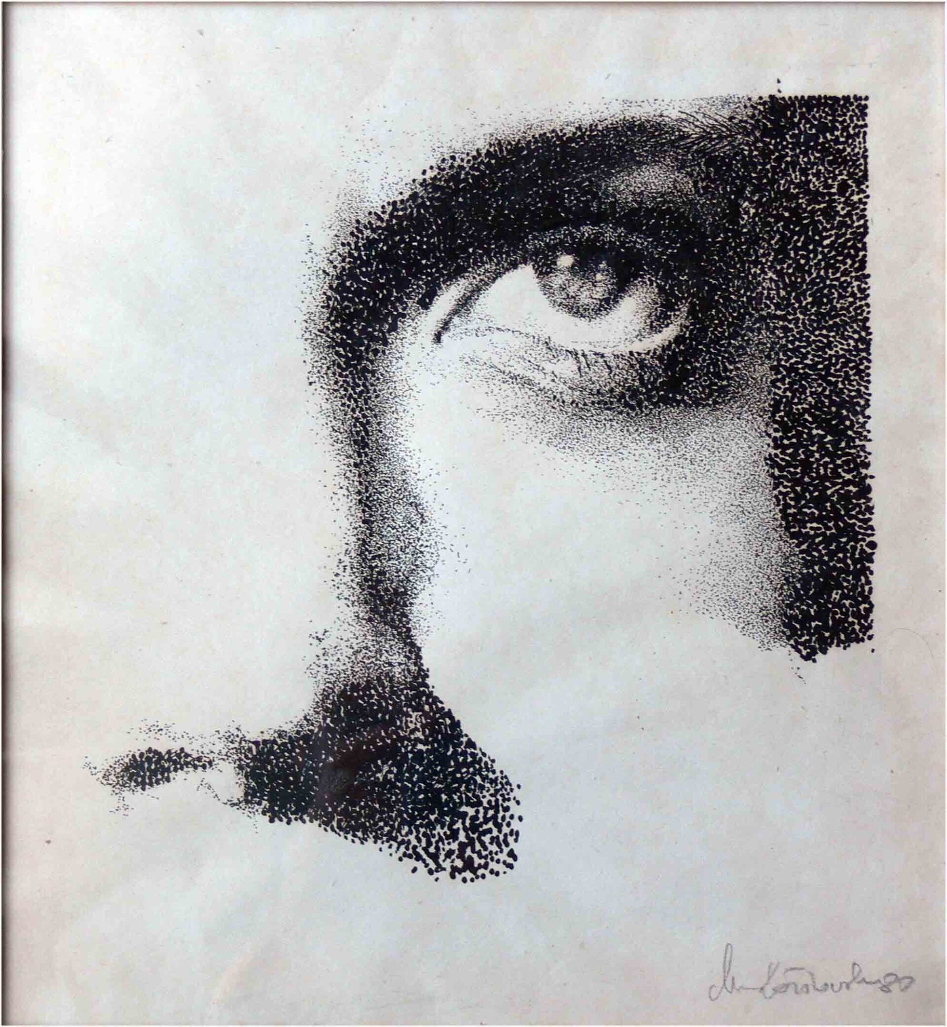 Figurative archive expression drawing of female eye by Mariusz Kaldowski