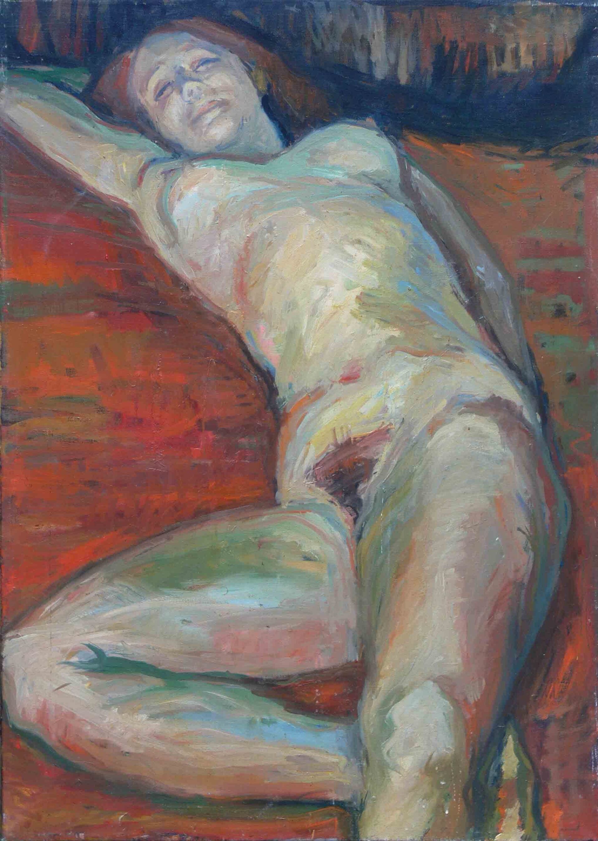 Archive painting of  a young female nude by Mariusz Kaldowski