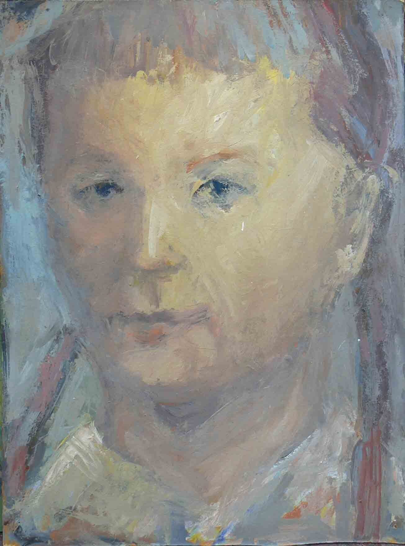 Archive painting of a male with round head by Mariusz Kaldowski