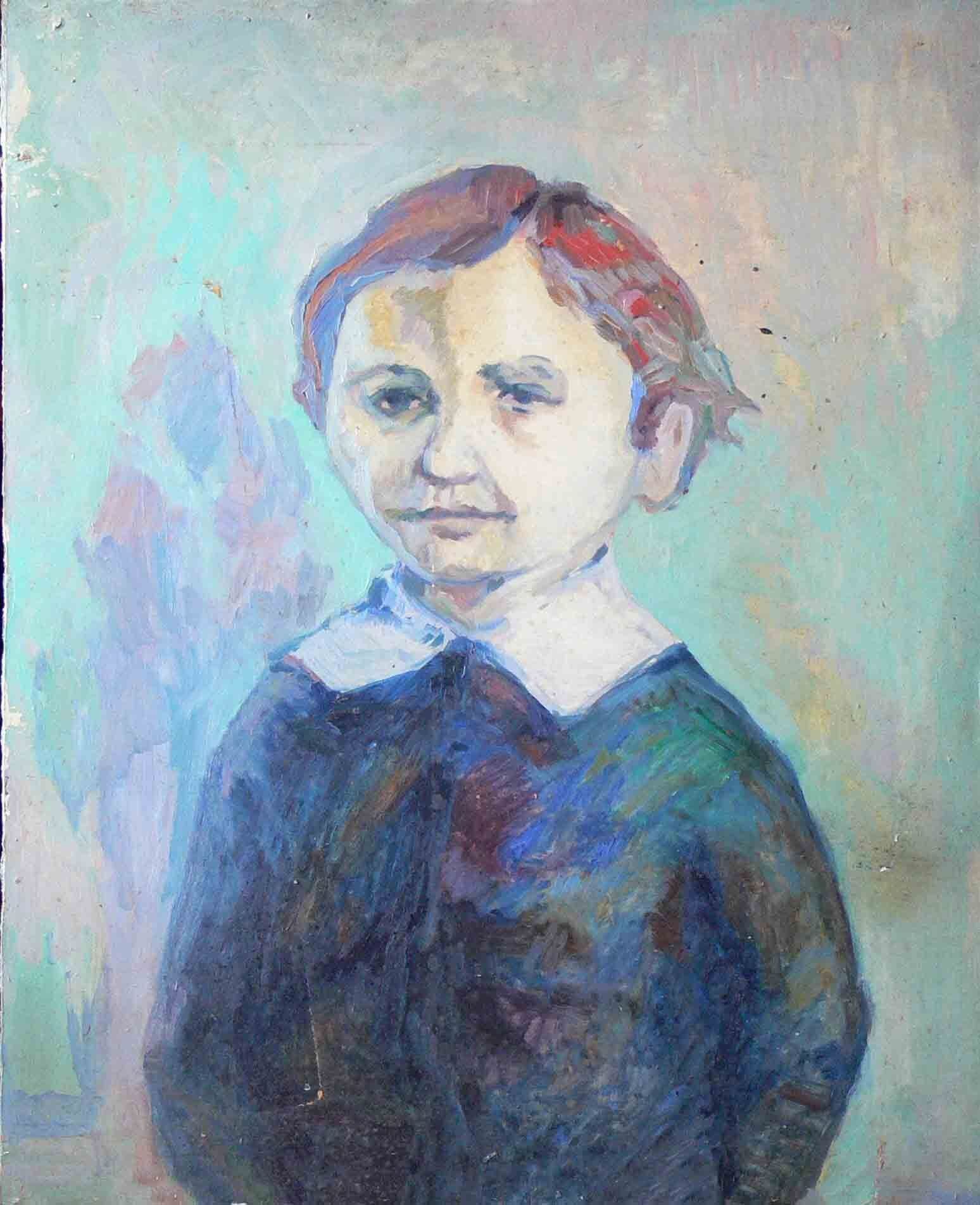 Archive figurative symbolic painting  of a scool-girl by Mariusz Kaldowski