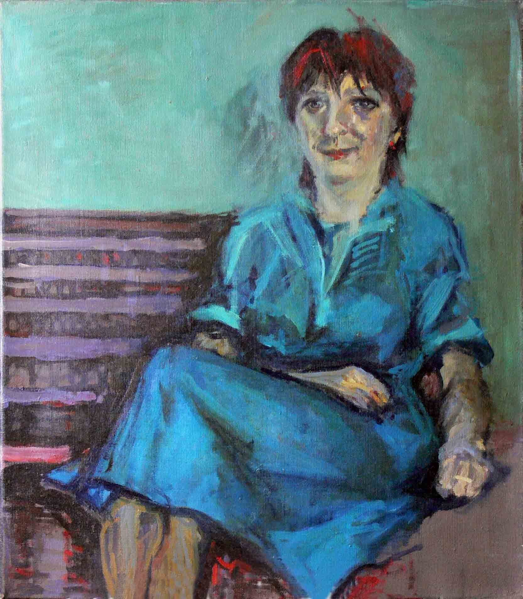 Figurative archive oil painting of a woman by Mariusz Kaldowski