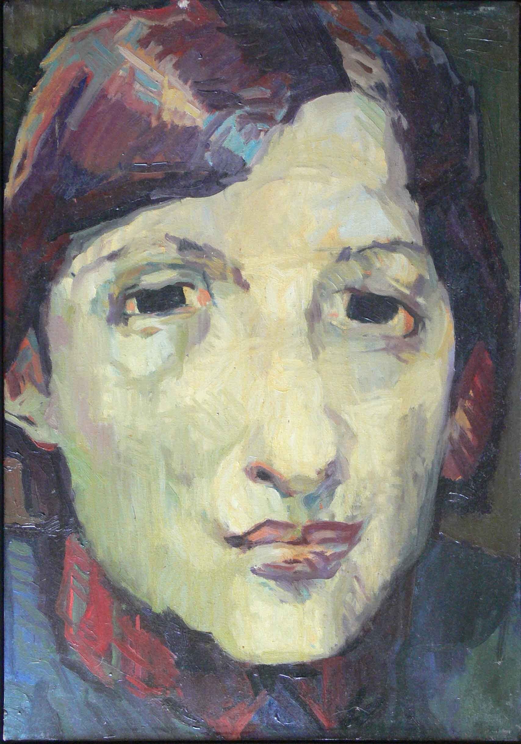 Archive painting of a female with auburn hair by Mariusz Kaldowski