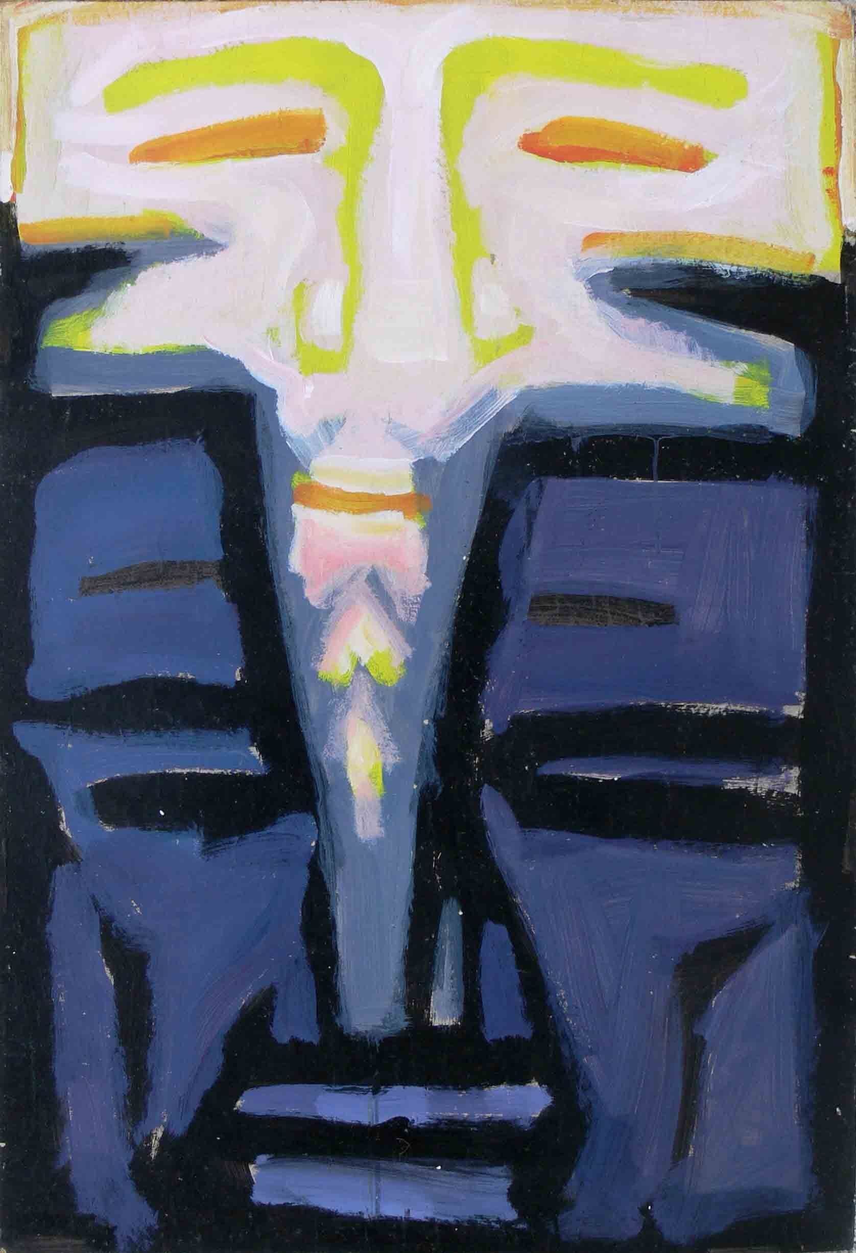 Expressionistic mask painting by Mariusz Kaldowski