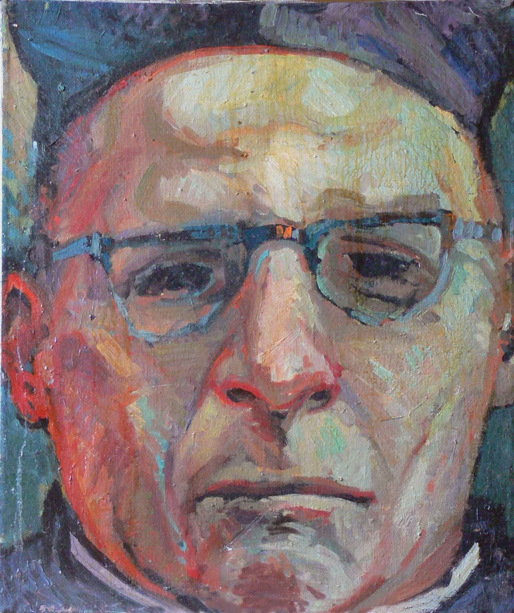 Painting of a priest by Mariusz Kaldowski