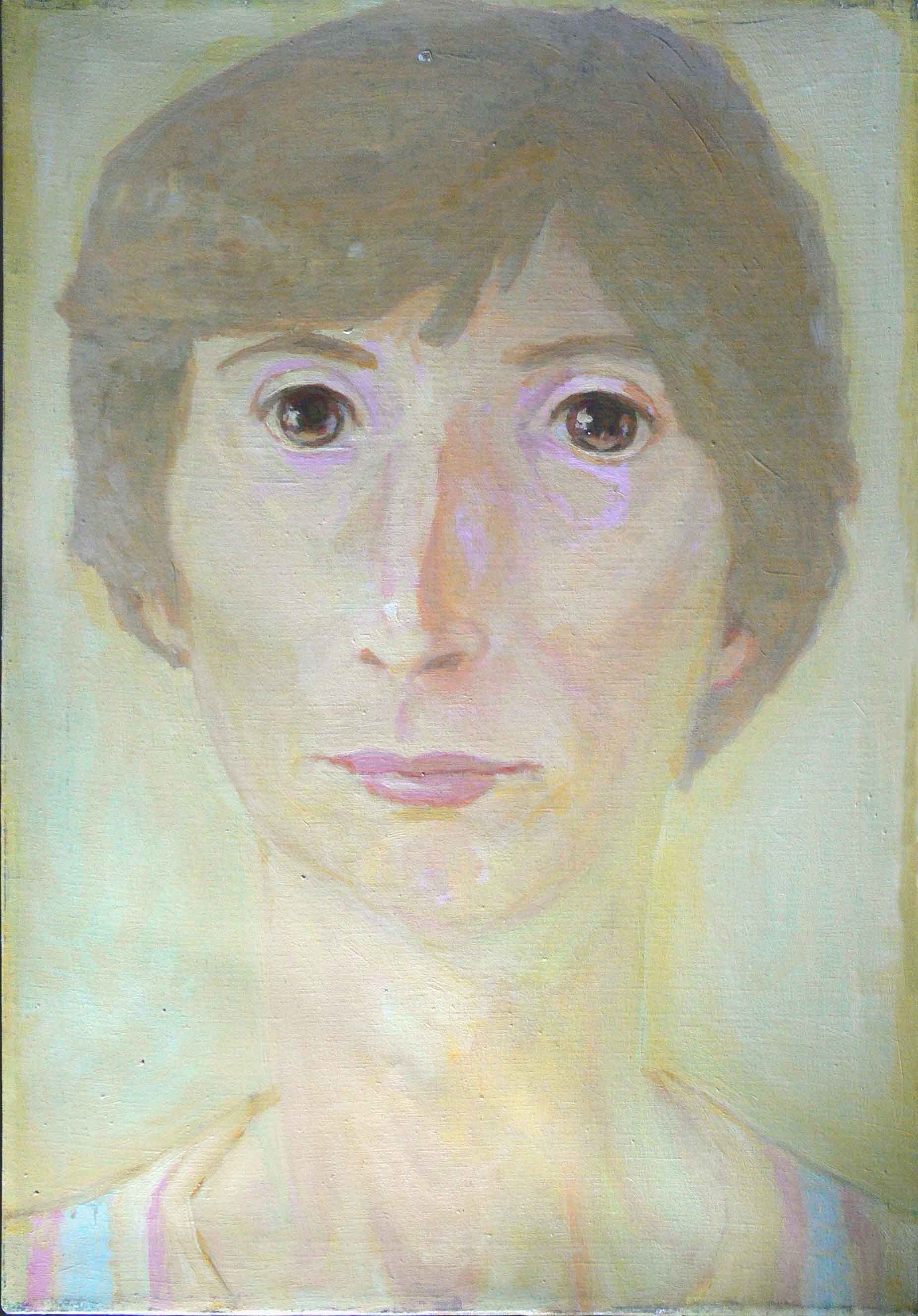 Figurative sketch painting of female face archive by Mariusz Kaldowski