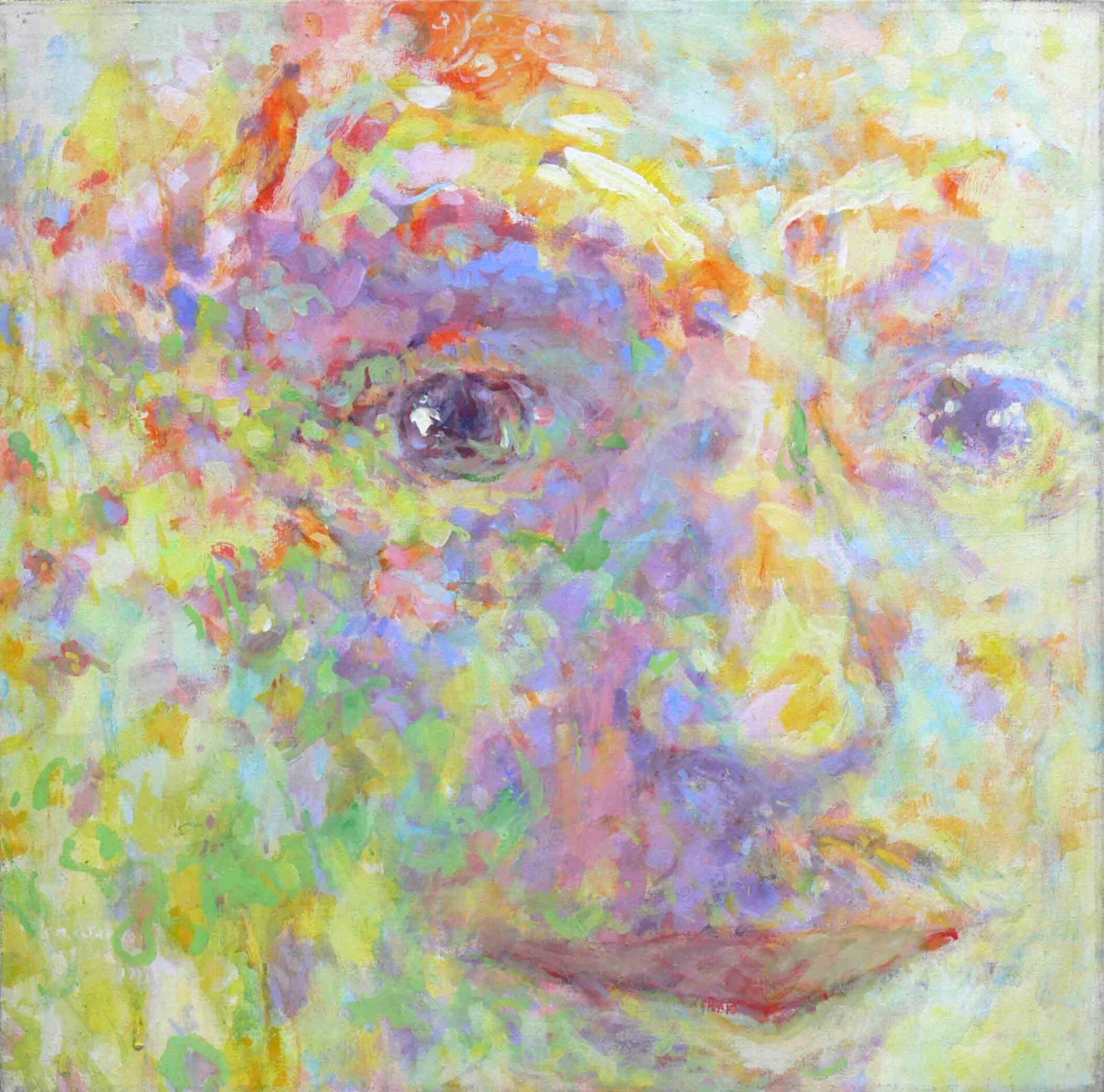 Ipressionistic male portrait in abstract garden by Mariusz Kaldowski