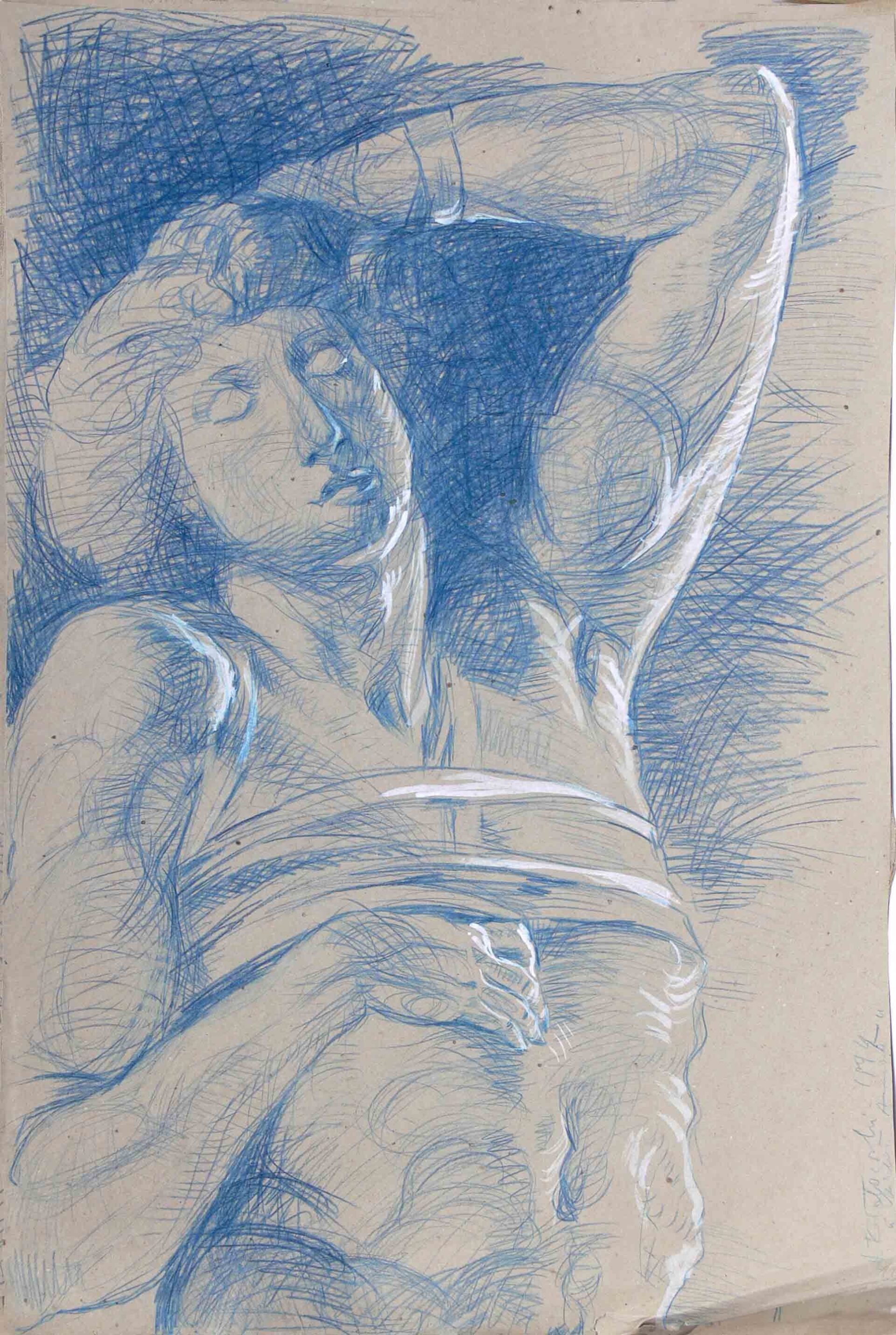 Figurative sketch drawing of a male by Mariusz Kaldowski