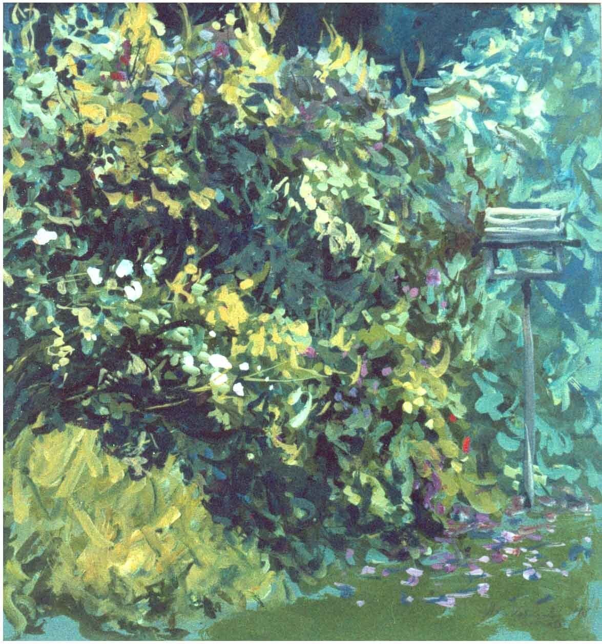 Archival garden painting by Mariusz Kaldowski