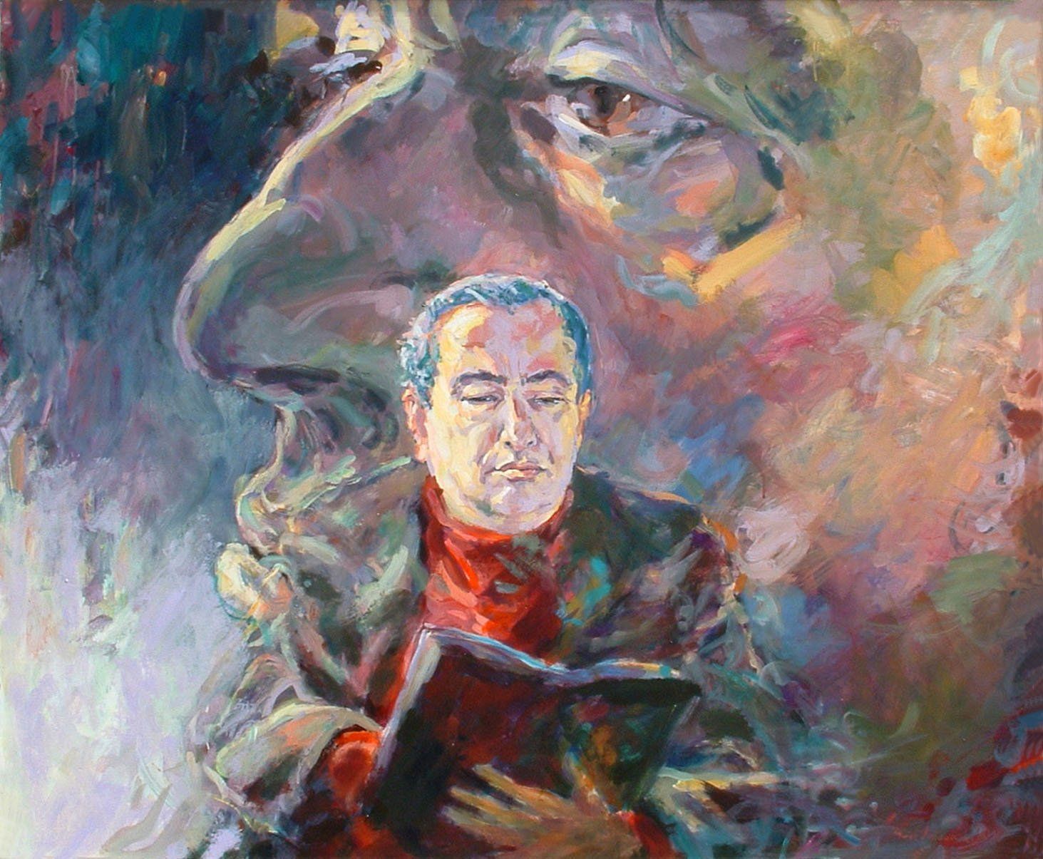 portrait of prof Hofhanes Pillikian by Mariusz Kaldowski acrylic on canvas
