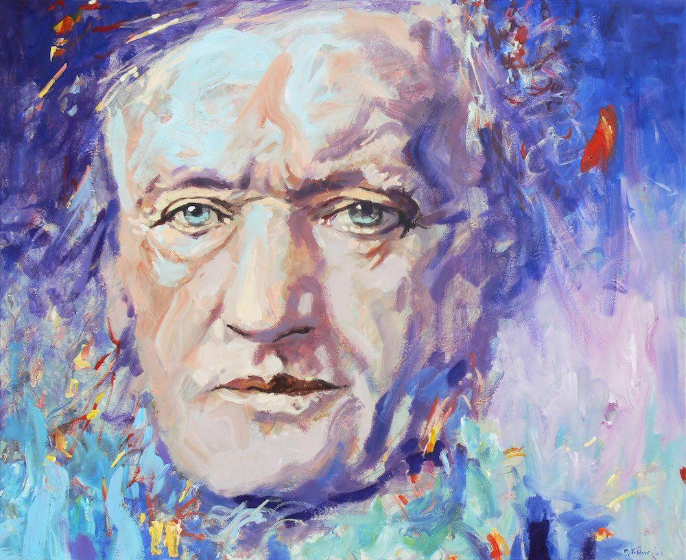 Portrait of Richard Wagner by Mariusz Kaldowski — acrylic on canvas