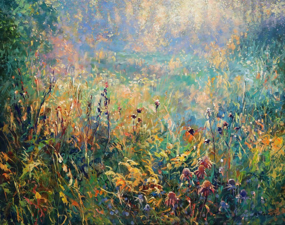 Landscape painting “Nature Impressions” by Mariusz Kaldowski — acrylic on canvas, 80 × 100 cm