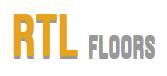 RTL Floors logo with the letters RTL in gold and the word Floors in grey.