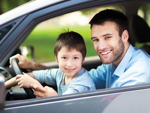 Au Pair - Man And His Son Driving Car in Riverside, CT