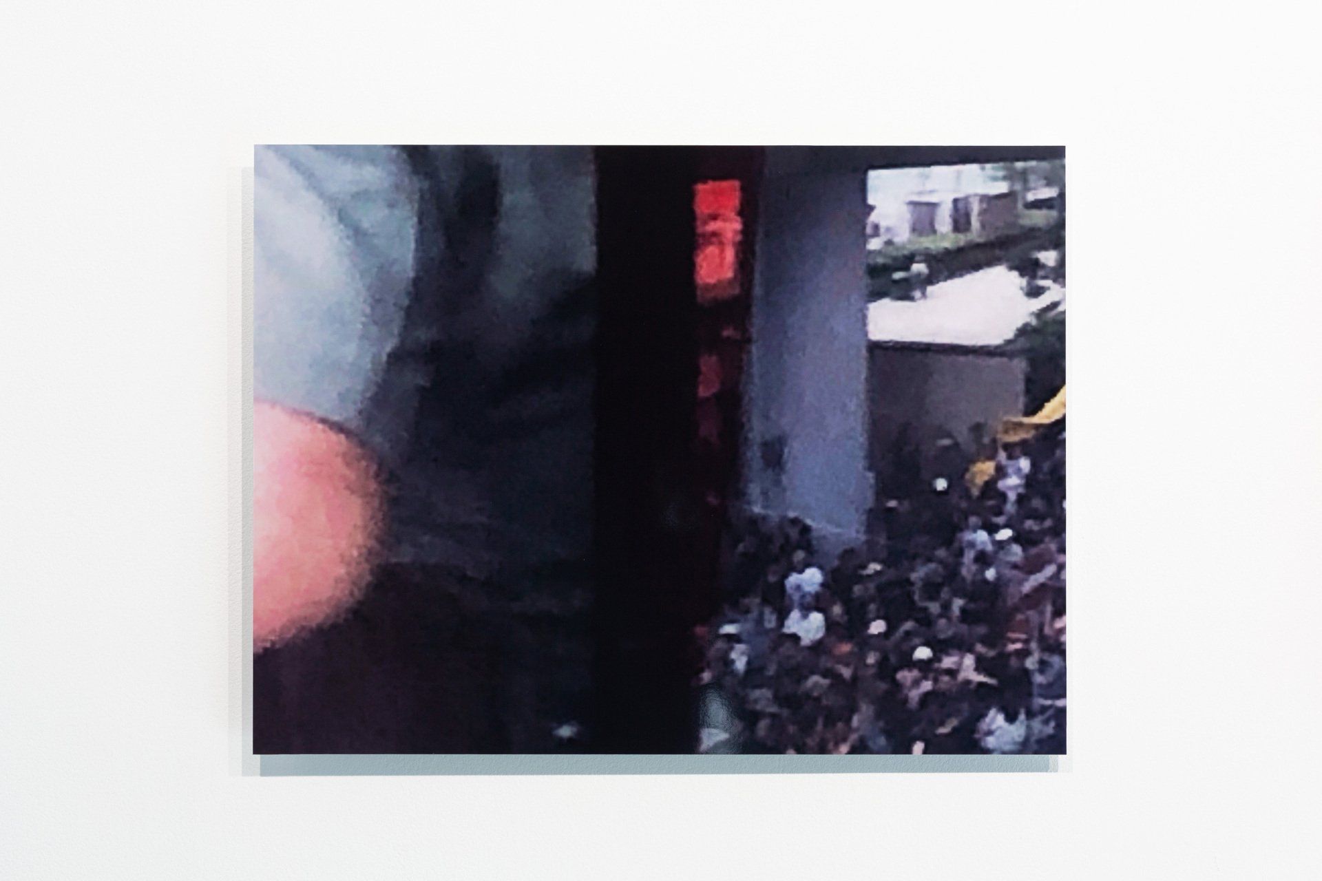 Article 23 protest I, Causeway Bay, 1/7/2003. Contact sheet, Kodak Portra 400VC negative film, 135mm. (2019) 45x60cm. Digital c-print on Fujicolor Crystal Archive Paper. Installation view. Photograph by Jessica Maurer.