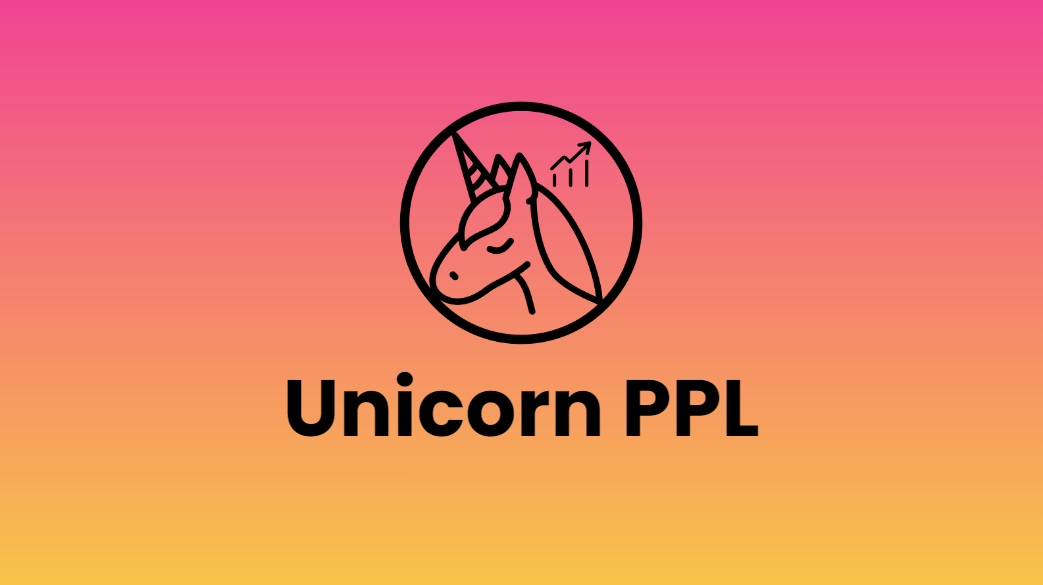 Unicorn Growth Logo with the Unicorn PPL pricing model name on a gradient pink to orange background.