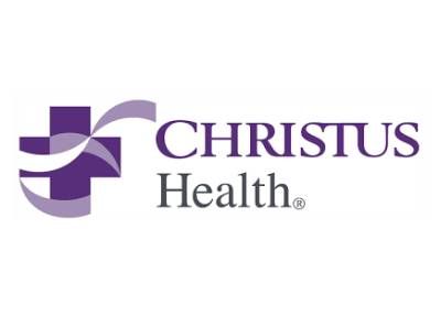 The logo for christus health is purple and has a cross on it.