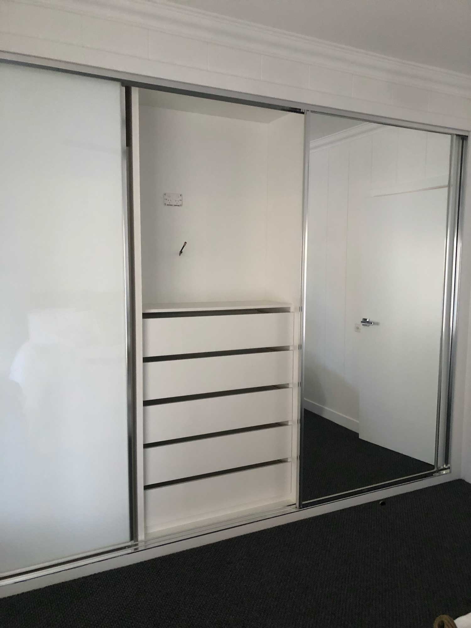 White Cabinet with Mirror