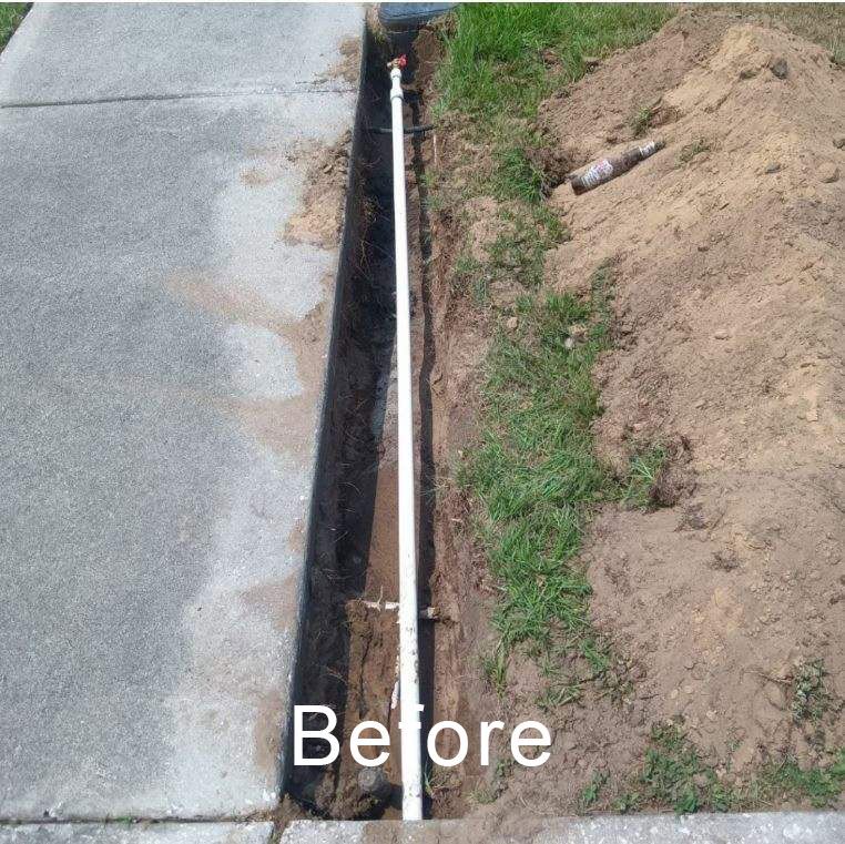 Sewer pipe repairs with tree roots before 2