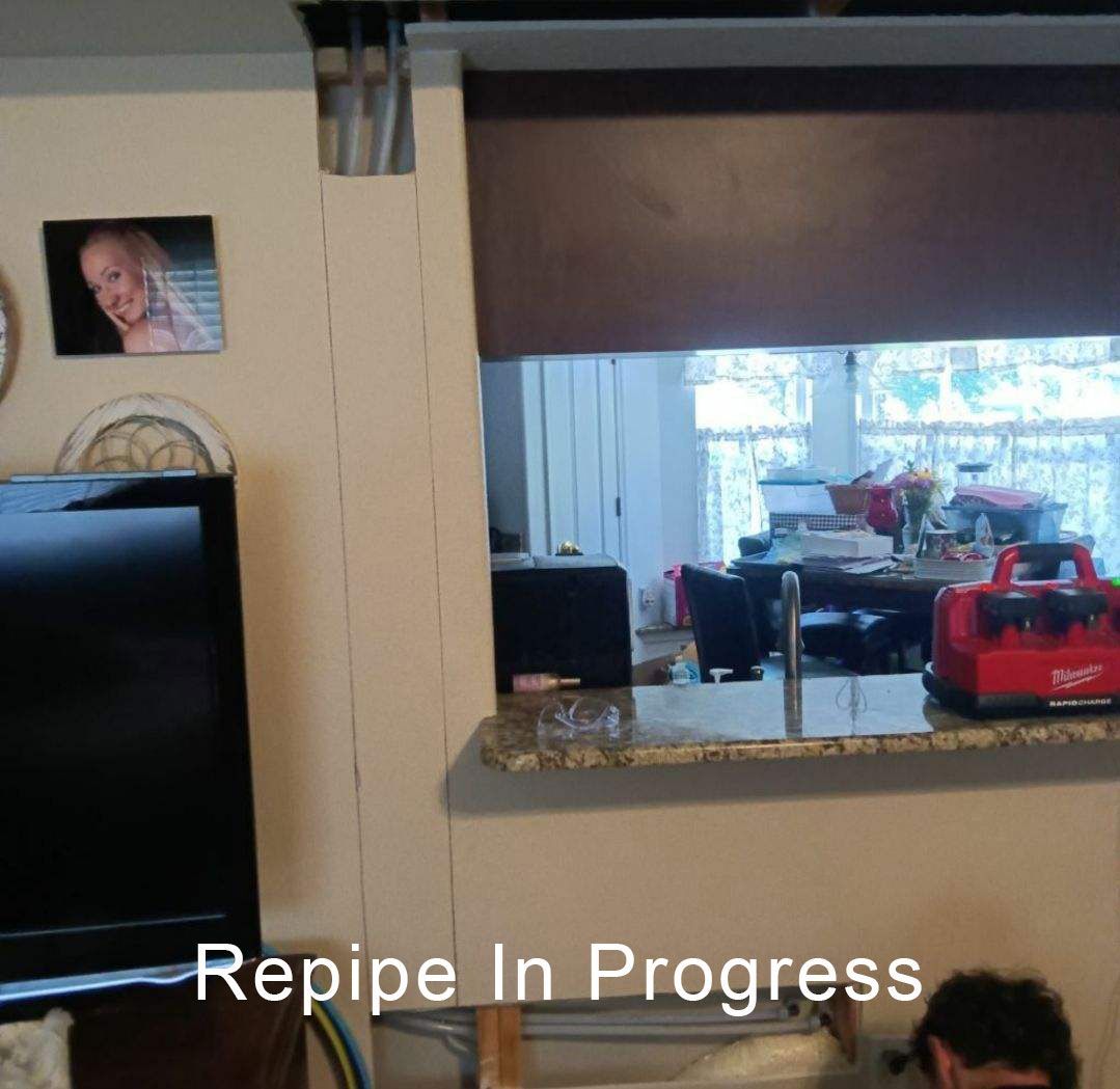 Repipe in progress Inside and outside 3