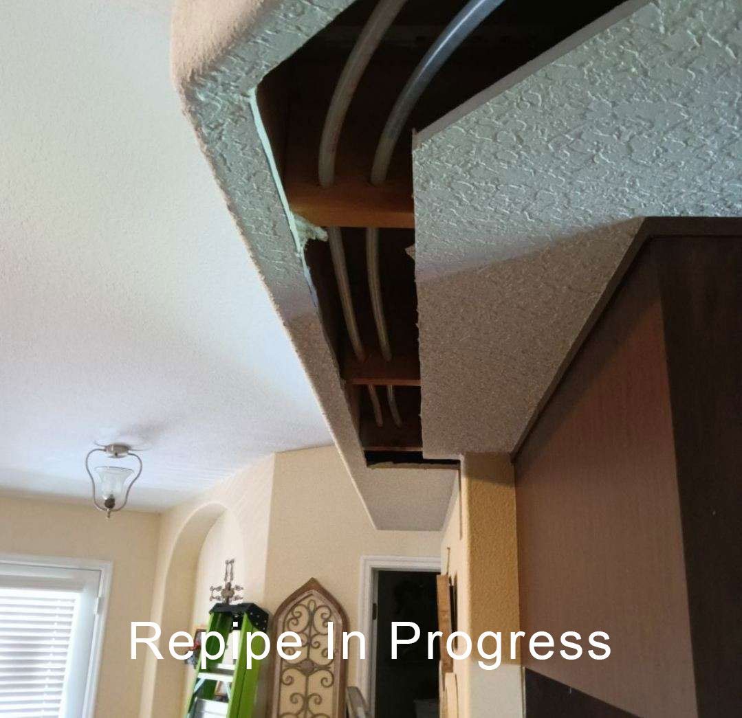 Repipe in progress Inside and outside 4