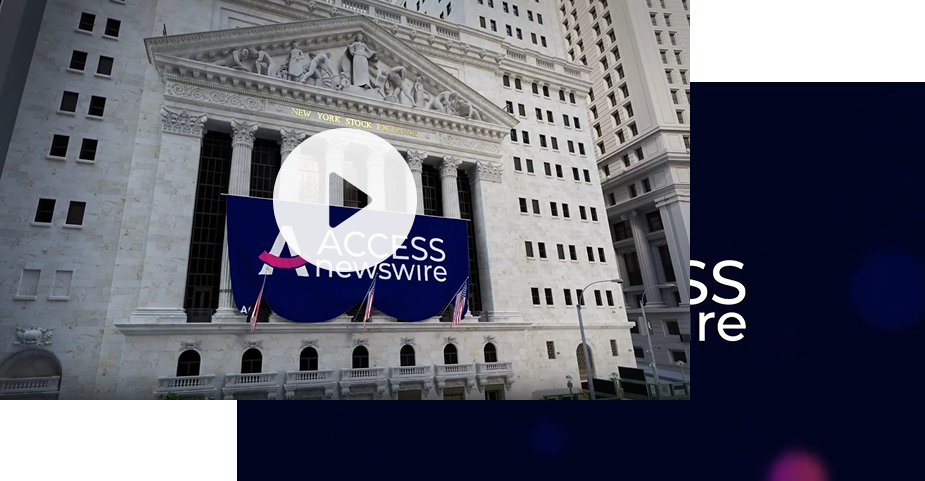 A video of a building with a play button on it.