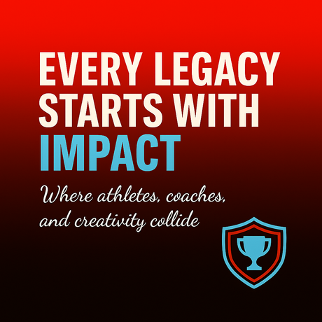 Impact Choreography promotional graphic highlighting cheerleading choreography, athlete development, and skills camps with the message “Every legacy starts with Impact.”