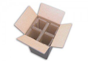 Custom shipping box and chipboard partitions