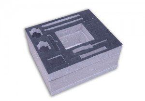 Custom die cut polyurethane foam with black flocking