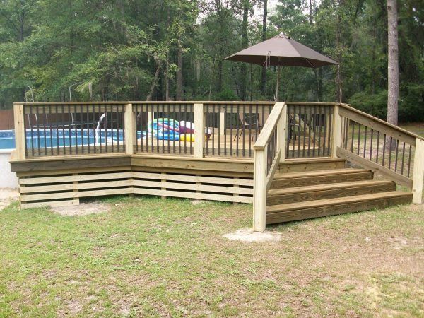 Deck Near Pool In Backyard — Orange Park, FL — Custom Quality Builders LLC