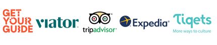 Logos of popular travel booking platforms.