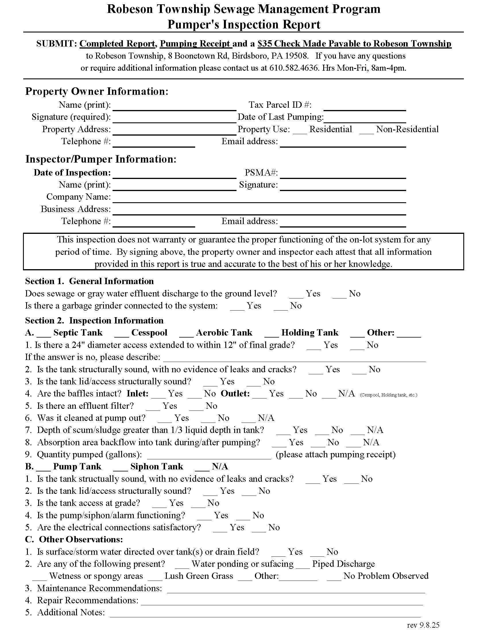 Sewage Management Program Registered Pumpers