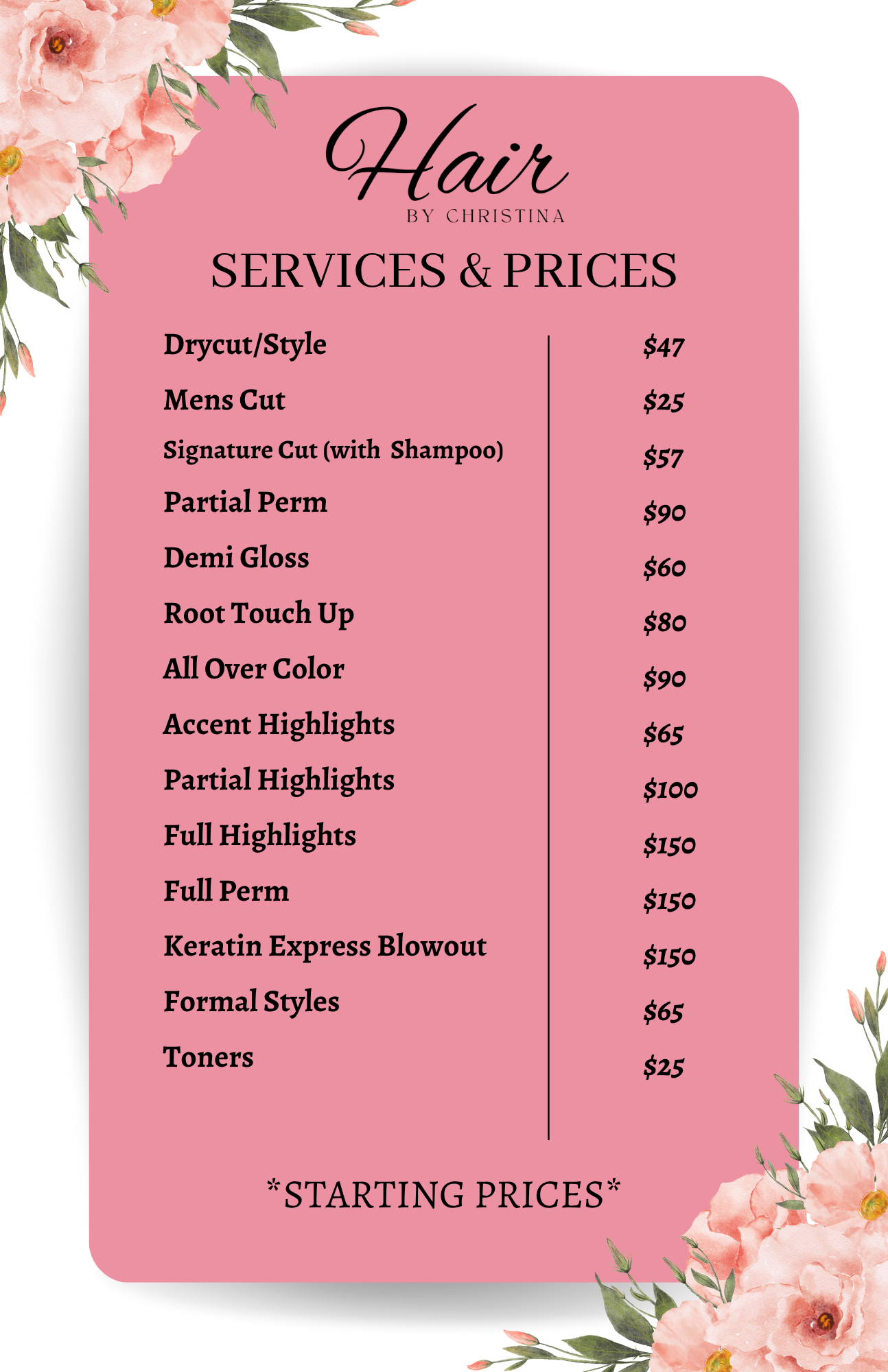 Hair by christina | Lexington SC Hairdresser