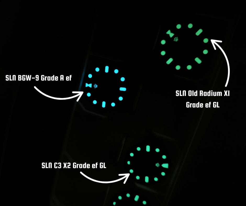 A glow in the dark watch face