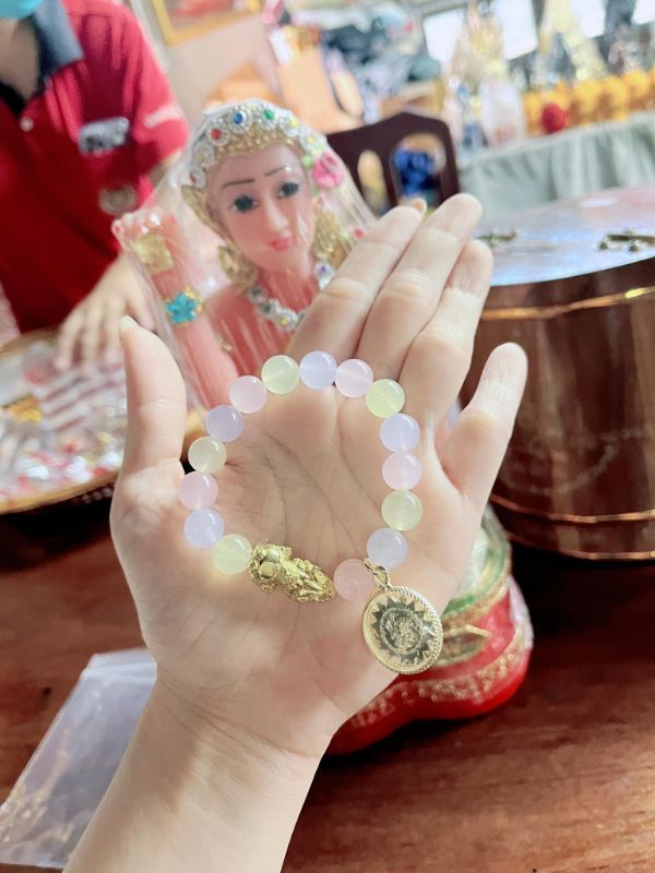 泰國龍婆本 貔貅珠珠+星月之輪手環