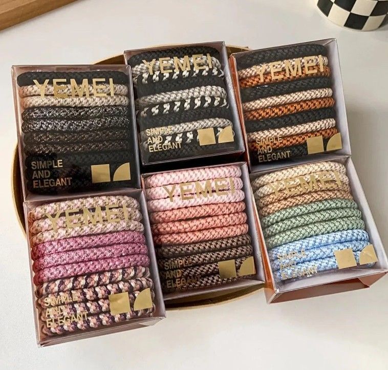 編織款彈力髮圈3盒入