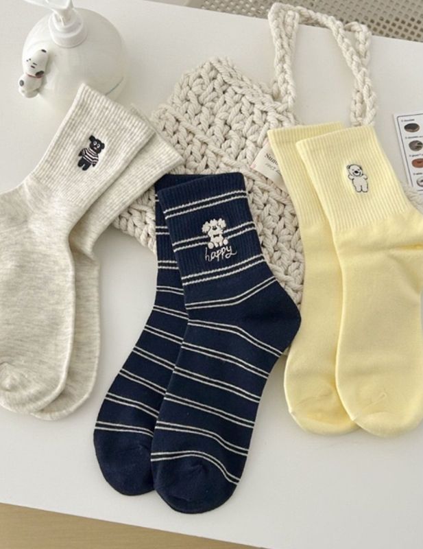 可愛小狗狗中筒襪一組5雙