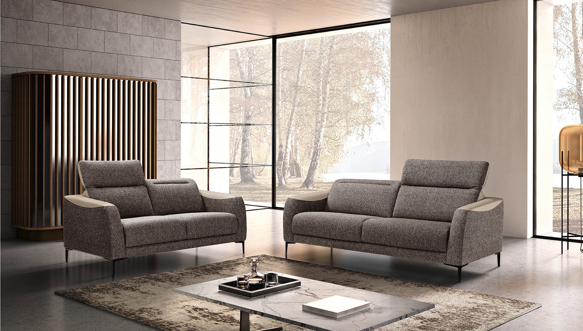 doppio divano grigio