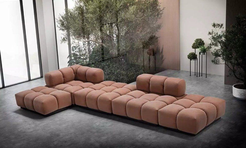 divani a Salerno angolari di design arancione chiaro