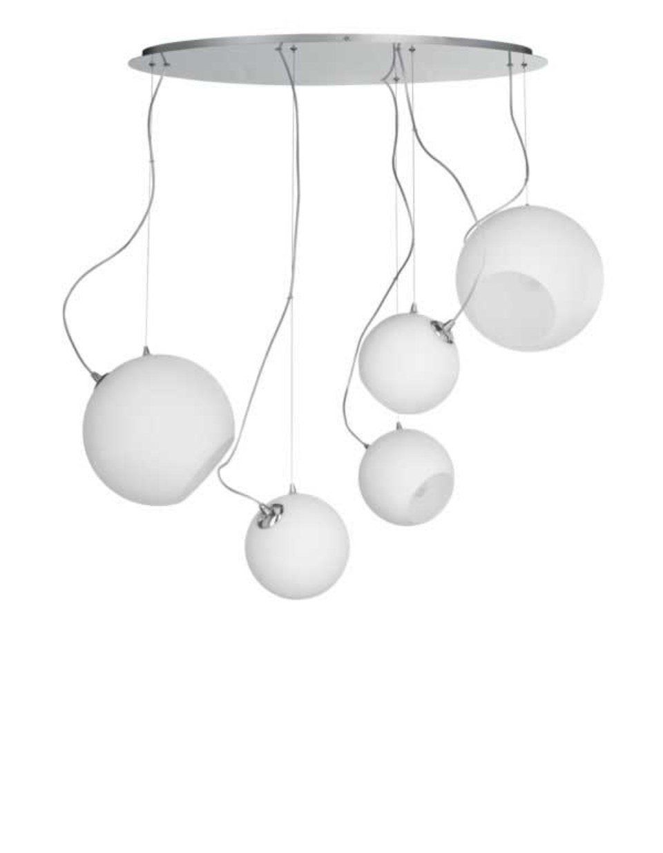 lampadario con 5 globi