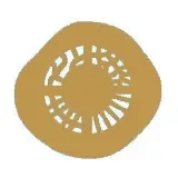 A blue circle with a white circle in the middle on a white background.