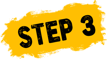 The word step 3 is written in black on a yellow background