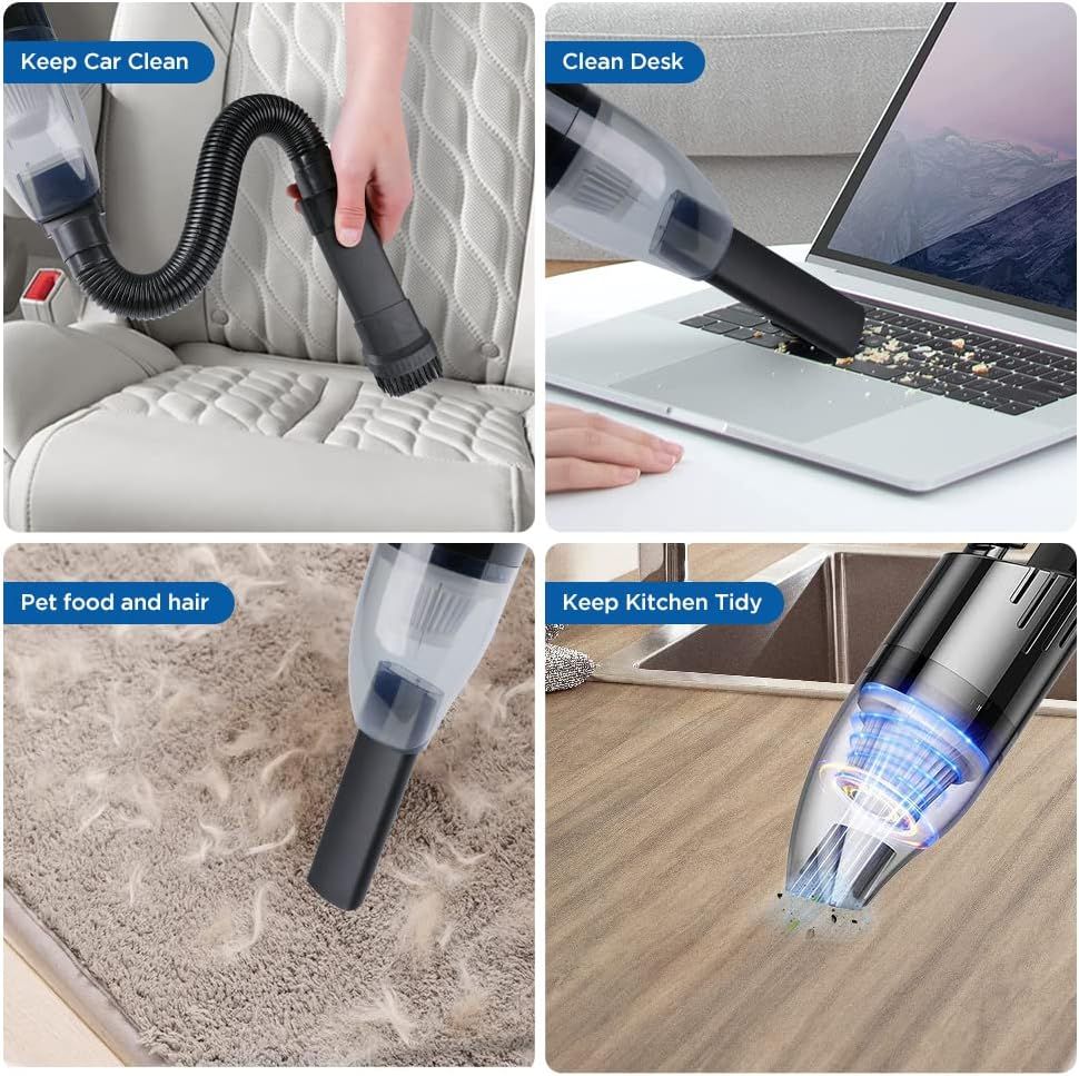 LIPUWS Mini Portable Car Vacuum Cordless,Handheld Vacuum for Quick Cleaning,Hand held vacuuming, Dust Buster Cordless Rechargeable for Car Home and Office