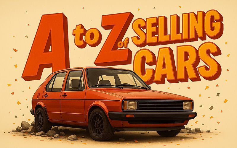 A Red Car Is Sitting on Top of A Pile of Rocks — Sell Any Car Fast in Eagle Farm, QLD