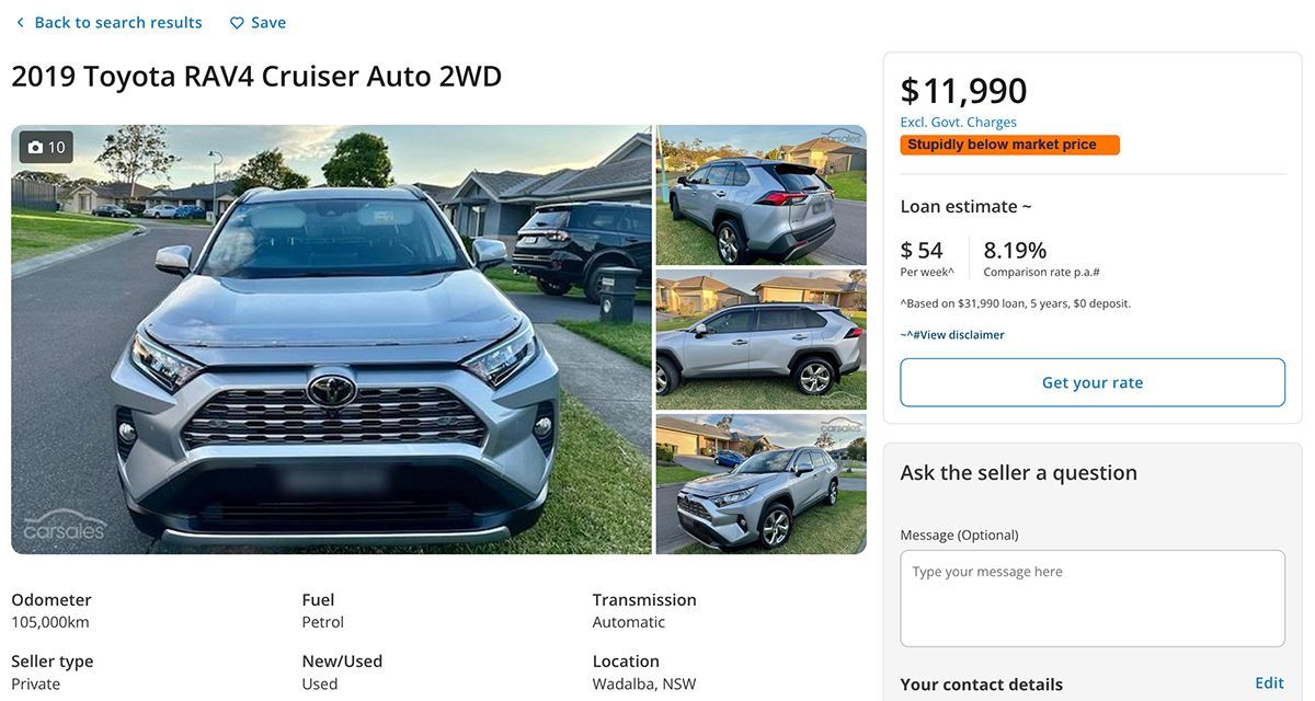 Toyota Rav4 carsales scam - Sell Any Car Fast