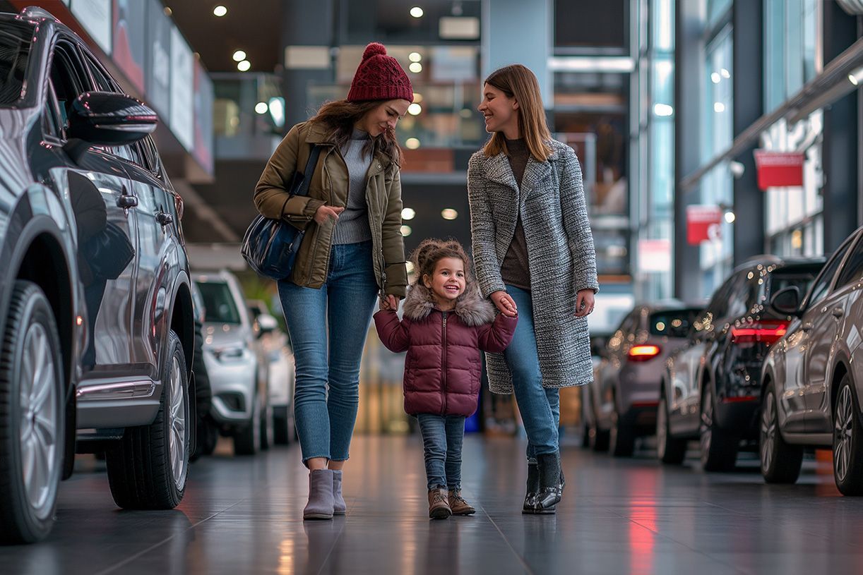 A family goes car shopping at a dealership - Sell Any Car Fast Eagle Farm