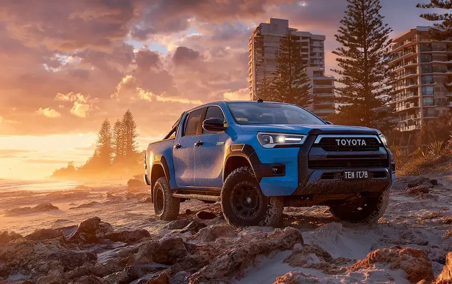 Blue Toyota Hilux on a QLD Beach | Sell Any Car Fast in Brisbane, QLD