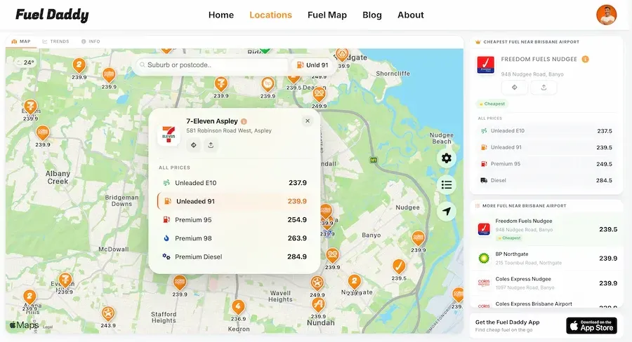 Cheap fuel map Brisbane