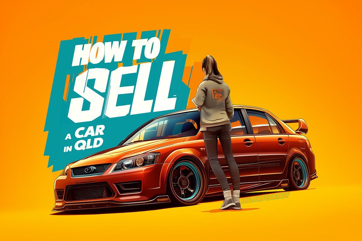 A Woman Is Standing in Front of A Red Car — Sell Any Car Fast in Eagle Farm, QLD