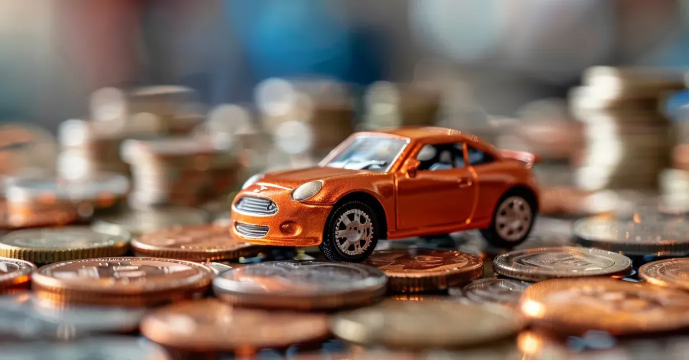 A Toy Car Is Sitting on Top of A Pile of Coins — Sell Any Car Fast in Eagle Farm, QLD