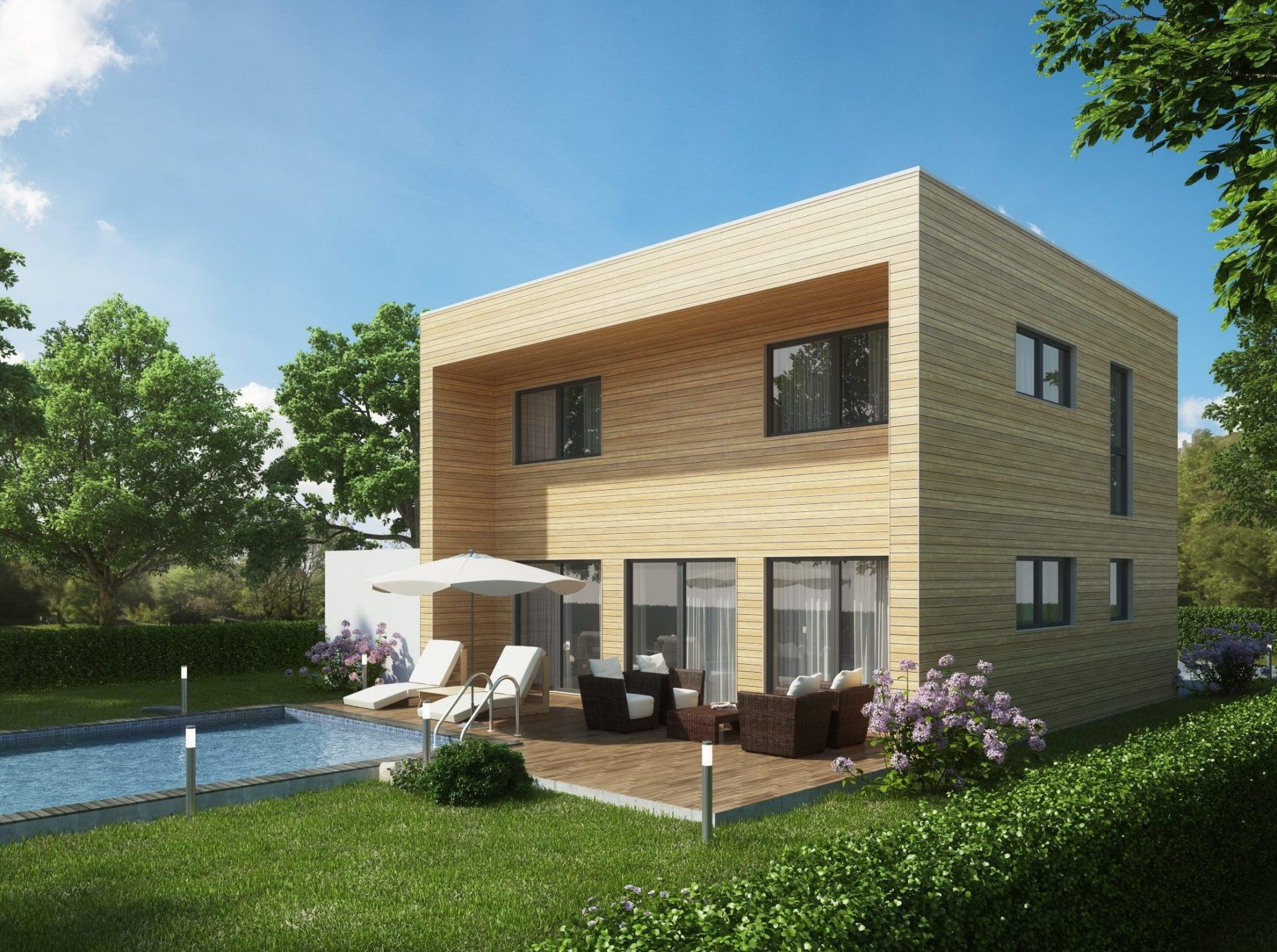 Modernes Haus Holzoptik